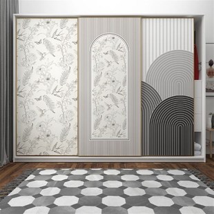 衣柜门贴纸推拉门玻璃门柜门自粘法式卧室高级改造翻新加厚不透底