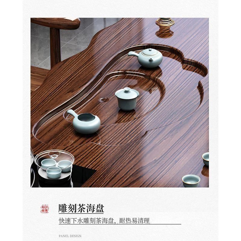 整板自然边实木大板茶桌椅中式一体一整套茶台办公室泡茶家用茶几,住宅家具,家用茶台/茶桌,淘宝优惠券,粉丝福利购,淘宝优惠卷