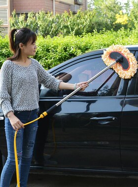 2024新款洗车拖把通水喷水多功能可刷车刷子家用棉线刷不伤车现货