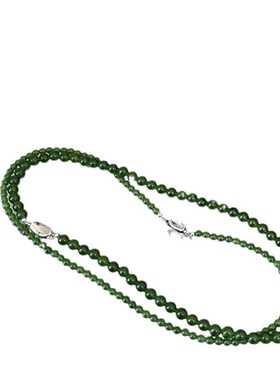 绿色玉髓串珠碧玉色新中式项链元宝扣G锁骨链项链冷淡风高级感轻