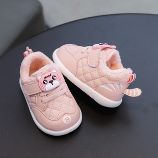 秋冬季男宝宝棉鞋软底女孩鞋子婴儿学步鞋加绒周岁鞋1一2岁3防滑9