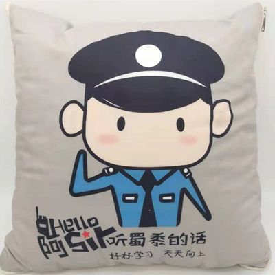 【警察款公仔抱枕被子】两用办公室午睡枕多功能枕头折叠毯车靠垫