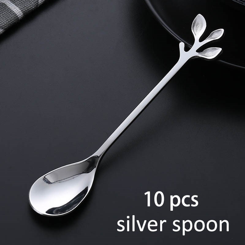 10Pcs/pack Dessert Sugar Stirring Spoons Teaspoon Kitchen Ac