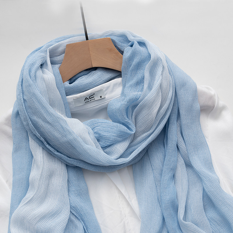 书卷气质 日系渐变色天蓝围巾女春秋加宽纱巾薄款冬季百搭大丝巾,服饰配件/皮带/帽子/围巾,围巾/丝巾/披肩,淘宝优惠券,粉丝福利购,淘宝优惠卷