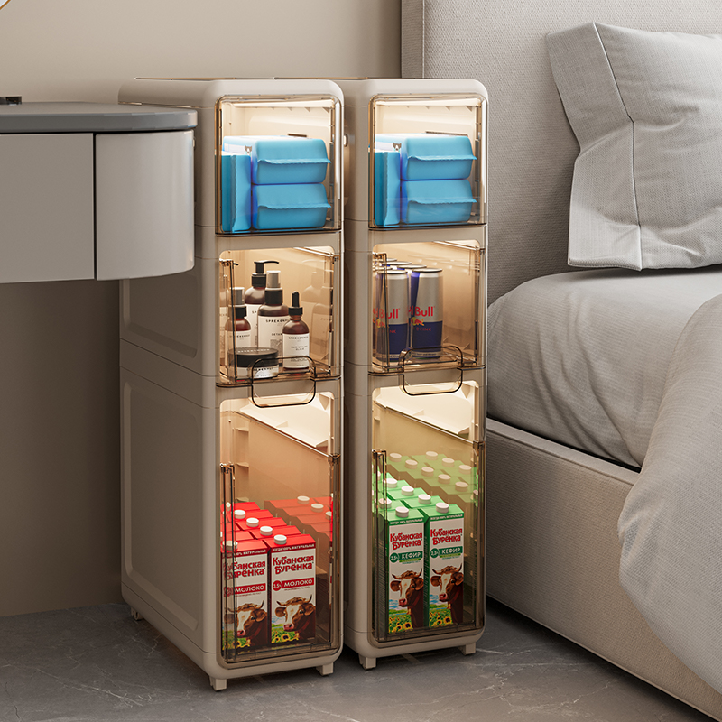 夹缝抽屉式收纳柜家o用卫生间马桶缝隙多层塑料储物柜免安装置物