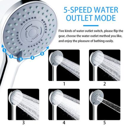 极速Bathroom Shower Adjustable Jetting Shower Head Water Sav