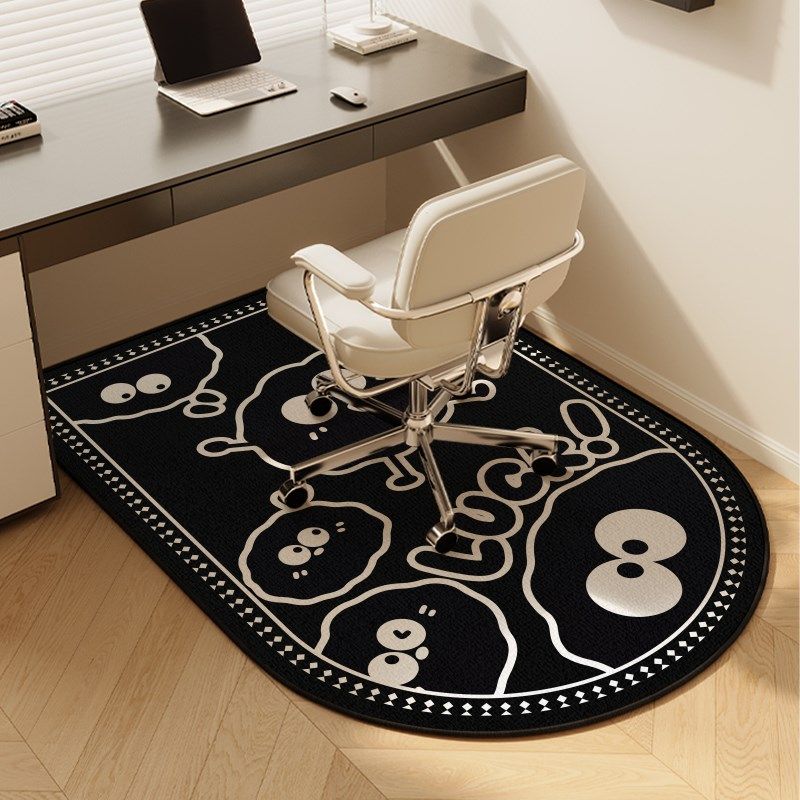 煤球办公室电脑椅子地垫电竞转椅地毯卧室学习桌防滑脚垫书桌垫子