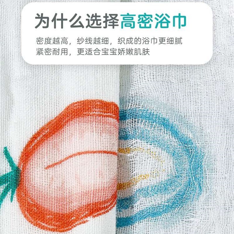 婴儿纱布浴巾初生超柔吸水大毛巾幼儿洗澡P巾宝宝新生儿童卡