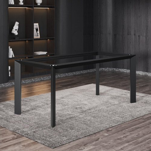 三角铝合金桌腿岩板餐桌支架大理石书桌会议办公瓷砖台脚饭桌底座