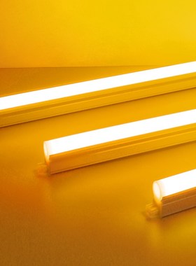 黄光灯管led暖黄色灯条T5T8一体插电门头招牌广告酒吧氛围霓虹灯