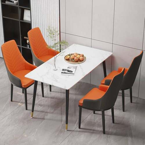 意式轻奢皮餐椅北欧家用化妆椅餐厅酒店靠背凳子舒适洽谈电脑椅子