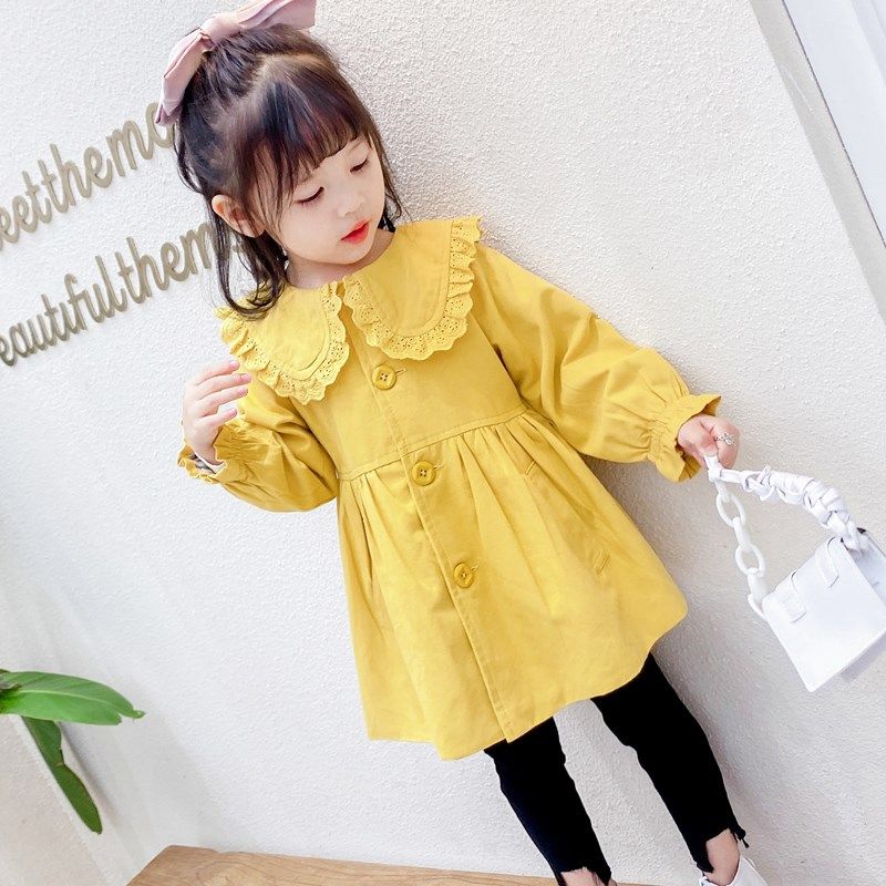 女童风衣春秋季2024新款韩版童装儿童洋气上衣宝宝中长款女孩外套,童装/婴儿装/亲子装,风衣,淘宝优惠券,粉丝福利购,淘宝优惠卷