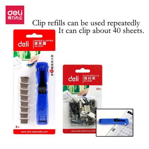 现货1pcs metal paper clitper blue clip refills large capacit