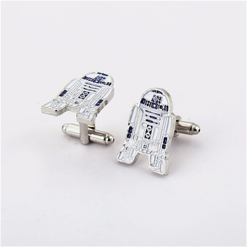 网红J Store Wars Star Cuff Links Robot BB8 R2D2 Cufflink Met