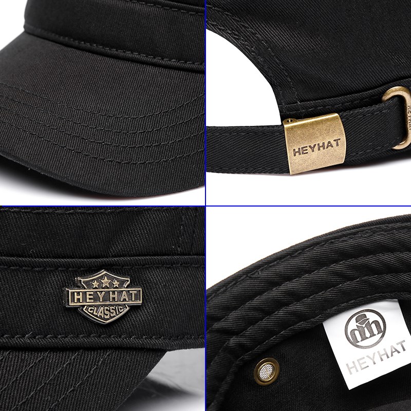 遮阳鸭舌帽男士休闲平顶帽子韩版春秋季棉质软顶纯色弯檐街头潮男