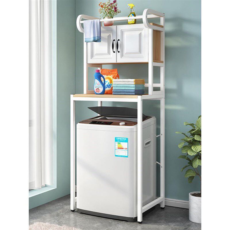 洗衣机置物架落地阳台上方多功能洗衣柜浴室翻盖滚筒收纳储物架子