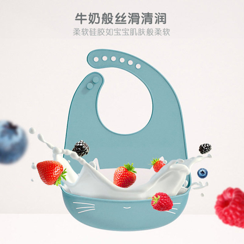 硅胶婴儿宝宝吃饭围兜防水立体食饭兜儿童小V孩大号口水兜