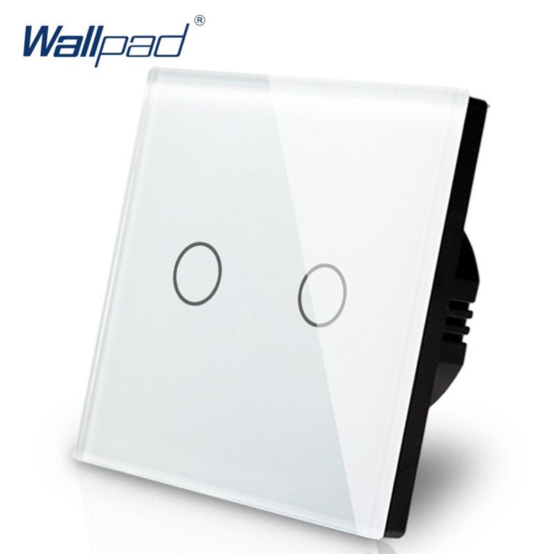 2 Lamps Dimmer Touch Switch 110V-250V Glass LED 2 Gang Dimm