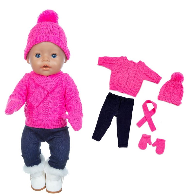 极速2022 New Christmas Sweater Set Fit For 43cm Baby Doll 17