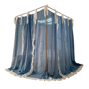 架子床民 公主防尘亚麻宫廷落地蚊帐1.8m床家用老式 X1AW 2023新款