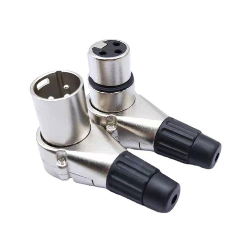 厂家10 Pieces 3 Pin XLR Angle Adapter Durable Metal 3-Pin Co