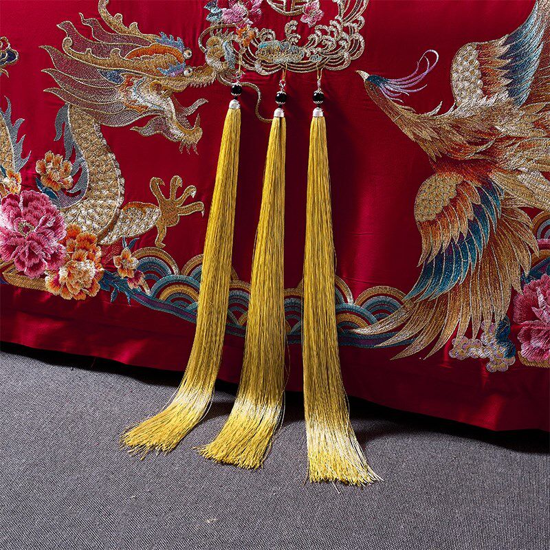 结婚四件套床上用品全棉婚庆喜被龙凤刺绣红色床单喜婚嫁中式,床上用品,婚庆床品套件,淘宝优惠券,粉丝福利购,淘宝优惠卷