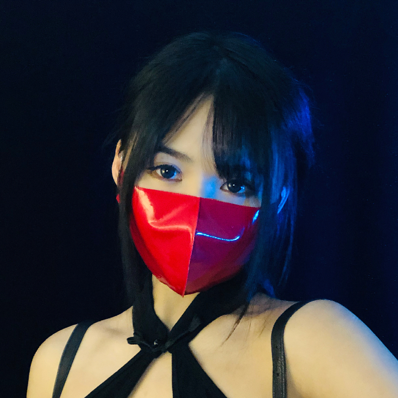 莓老板窒息恋物漆皮哑光乳胶口罩3d立体剪裁动漫cosplay酒吧蒙面