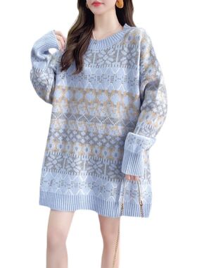 孕妇秋装套装韩版中长款针织连衣裙宽松显瘦秋冬装新款打底毛衣女