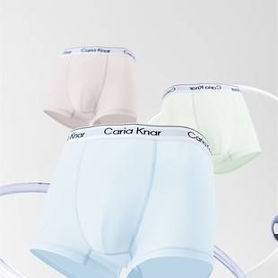 冰丝款 男生夏季 无痕四角裤 Caria 衩薄款 内裤 头平角短裤 Knar男士