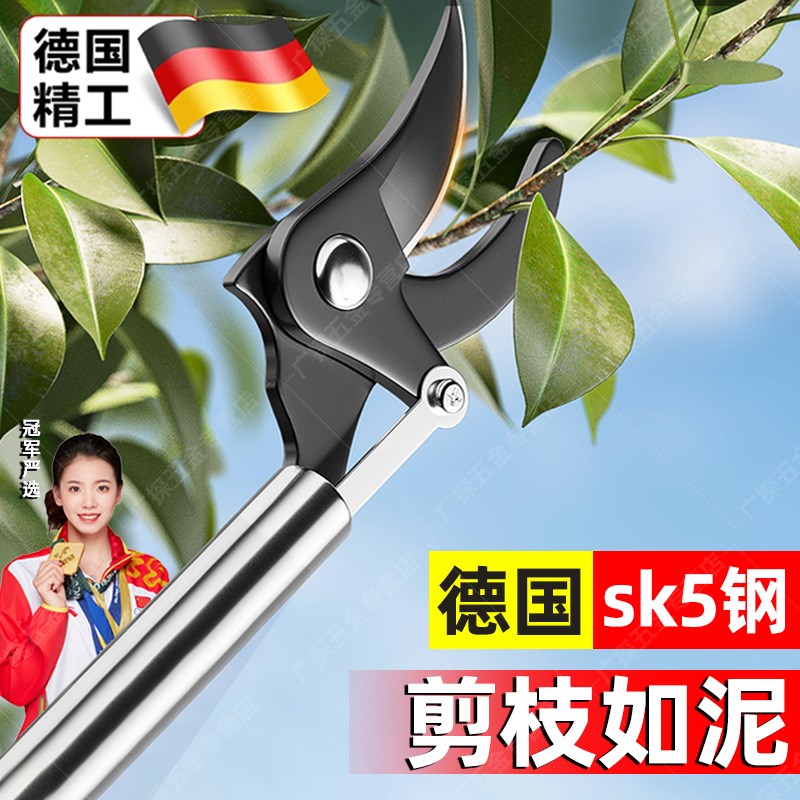 德国高空修枝剪伸缩剪树枝专用剪刀园艺不锈钢粗枝加长高枝剪果树