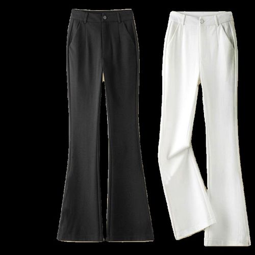 高尔夫女裤秋冬加绒加厚高腰弹力喇叭裤大码显瘦加长长裤子九分裤