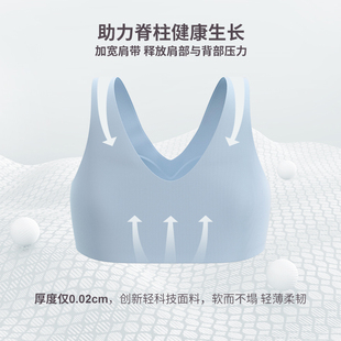 初遇少女内衣发育期初中生文胸薄款 女大童背心无痕防凸点大胸显小