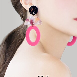 耳环女长款气质网红耳饰时尚时髦夸张彩色个性糖果色2021耳坠