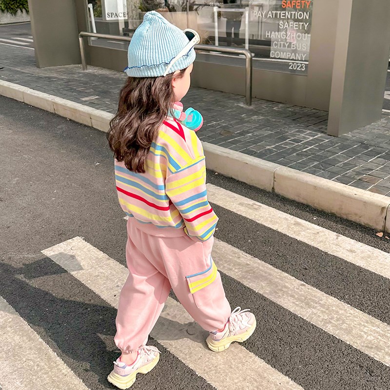 新品女童套装春秋款2024新款时髦洋气童装儿童衣服宝宝春装运动两