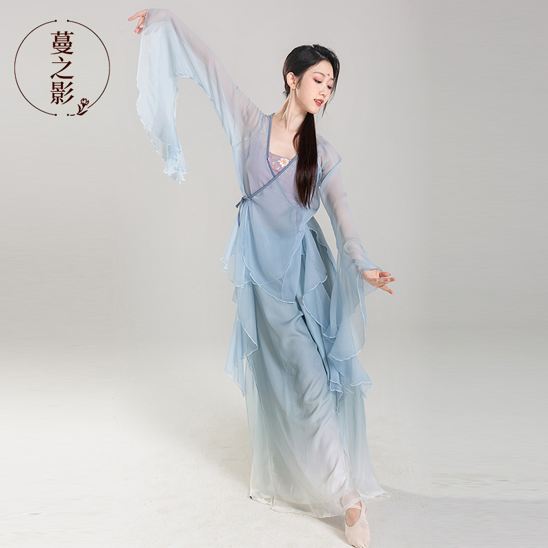 古典舞蹈服e练功服民族舞长款雪纺纱衣中国舞演出表演艺考服装