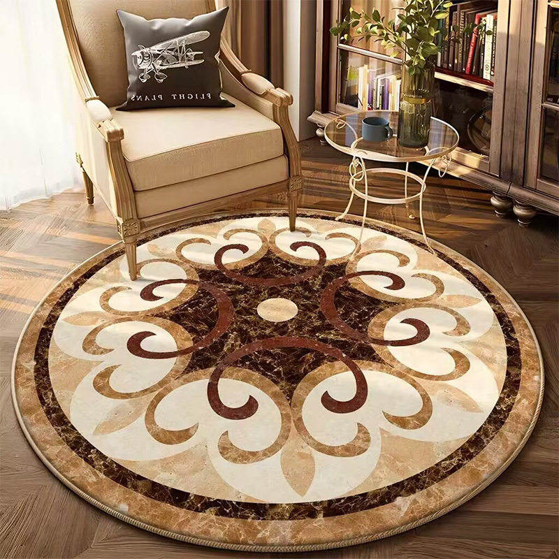 圆形地毯欧式古典宫廷风客厅地毯茶几复古波v斯圆桌地吊篮