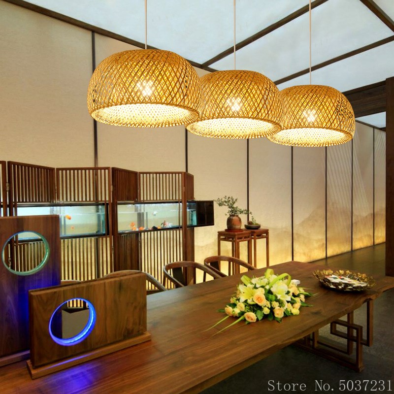 Chinese Bamboo Lustre Pendant Lights Southeast Asian Bamboo