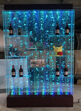 珂楚水幕墙酒柜屏风客厅鱼缸玄关隔断G流水墙亚克力气泡墙加湿墙