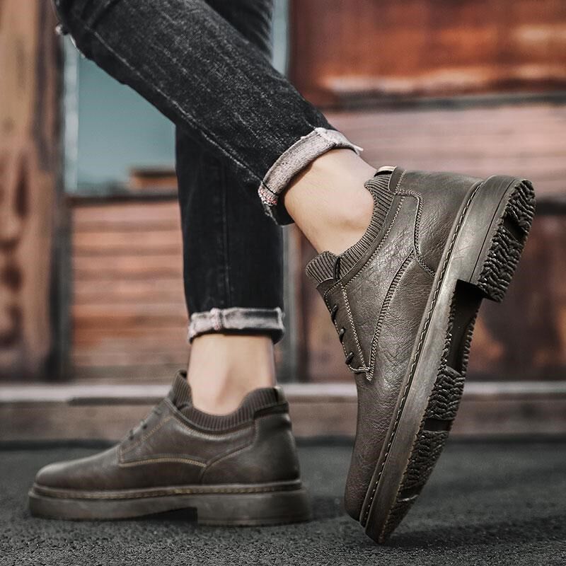 马丁靴男低帮2024马丁鞋子靴子男款英伦风春秋款男鞋加绒男士皮鞋