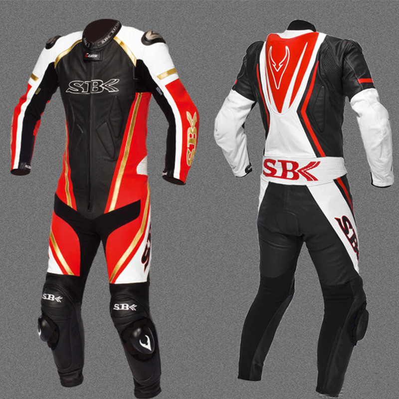 连体皮衣摩托车骑行服机车皮衣男女四季赛车服套装赛道防摔衣