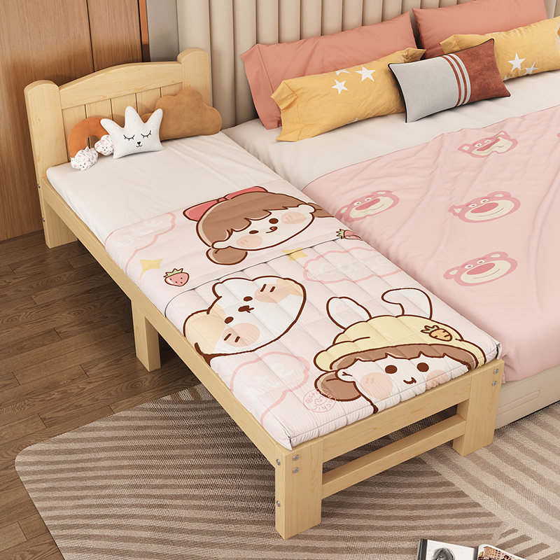 全实木儿童床拼接床带护栏加宽婴儿床小床大人可睡婴幼儿拼接大床,住宅家具,儿童床/儿童抽拉床,淘宝优惠券,粉丝福利购,淘宝优惠卷