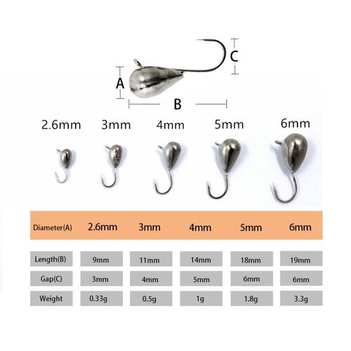Ice Fishing Jig Primary Color Ice Fishing Hook 2.6mm hooks f