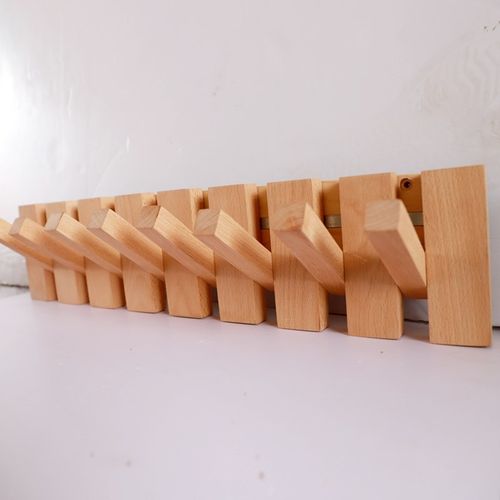 钢琴键挂衣架衣服挂钩进门免打孔实木卧室玄关挂钩门后创意衣帽架