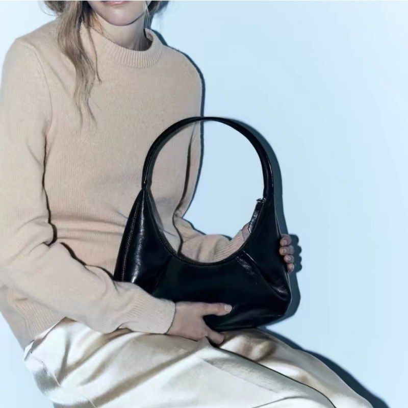 ZA月牙单肩包2024新款秋季女包椭圆形手提包黑色通勤高级感腋下包,箱包皮具/热销女包/男包,腋下包,淘宝优惠券,粉丝福利购,淘宝优惠卷