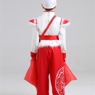 儿童安塞腰鼓服装陕北风陕西民歌演出服中小学秧歌舞龙打鼓表演服