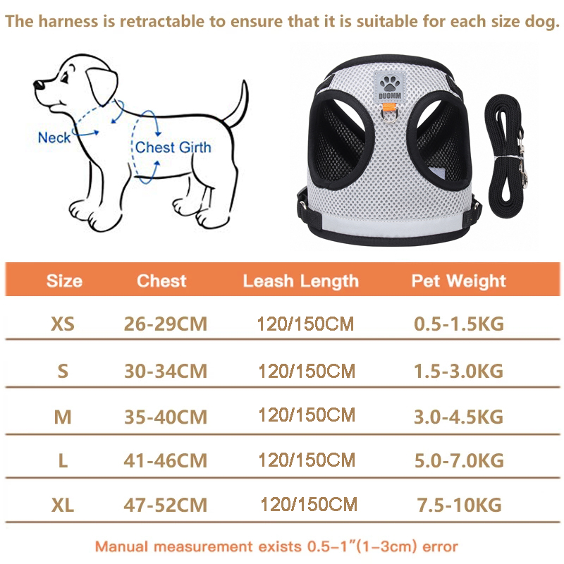 Reflective Safety neteDog Harness aPd Leash S t foVr Small M