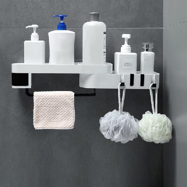 推荐1Pcs Creative Corner Shower Caddy Shelf Bathroom Shampoo