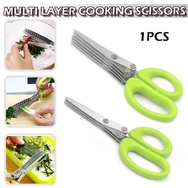 速发3/5 Layers Stainless Steel Scallion Scissors High Qualit