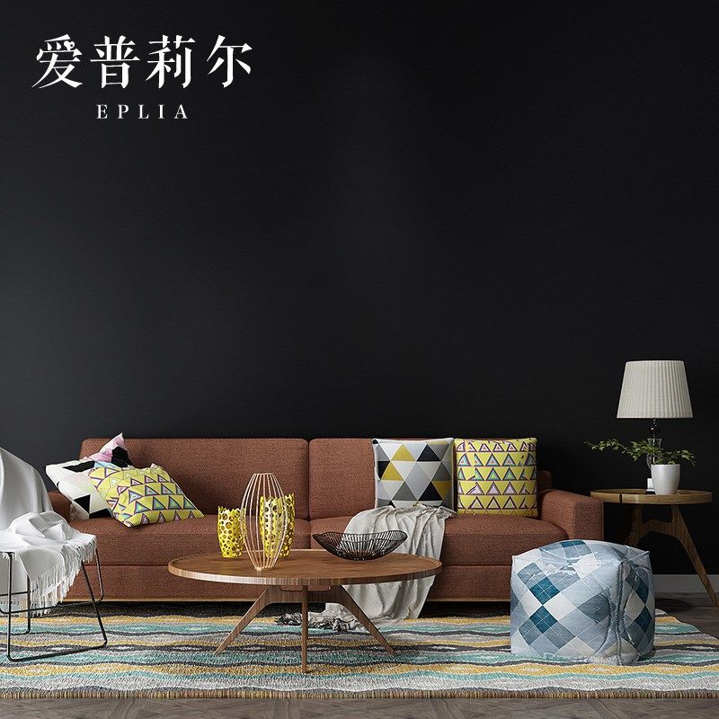 现代简约长纤无纺布浅灰色墙纸非自粘卧室客厅背景墙壁纸黑色深灰,家装主材,无纺布墙纸,淘宝优惠券,粉丝福利购,淘宝优惠卷