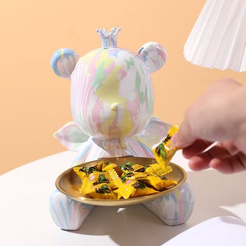 BC10暴力流体熊托盘客厅入户电视D柜进门口钥匙收纳玄关摆件家居